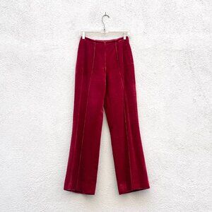Vintage 60s Red Corded Velvet Flare Leg Pants 26"W